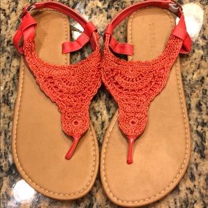 Torrid Coral Crochet Sandals